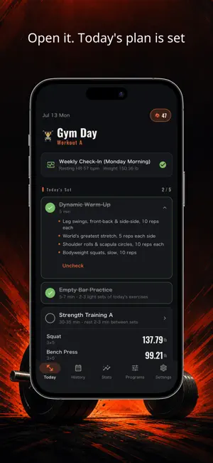 Barbell 5x5 Lift Log - NIKUTAI screenshot 1
