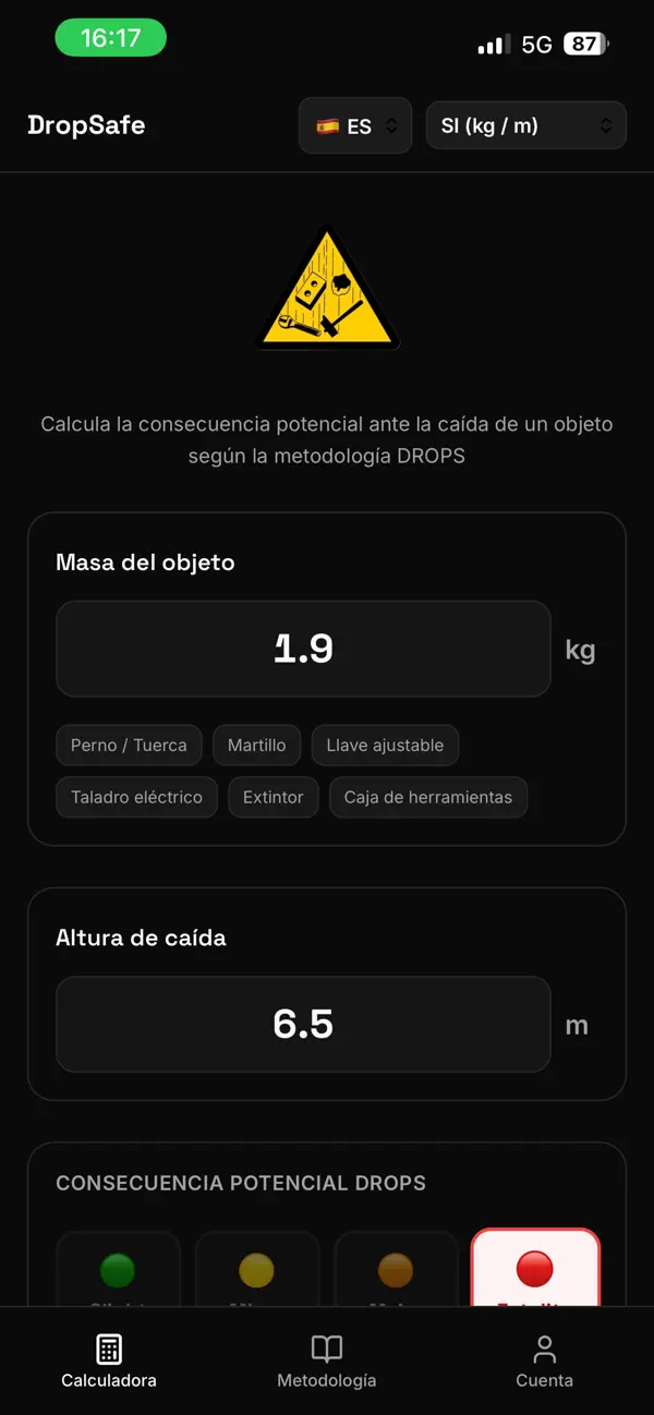 Screenshot #3 pour DropSafe Calculator