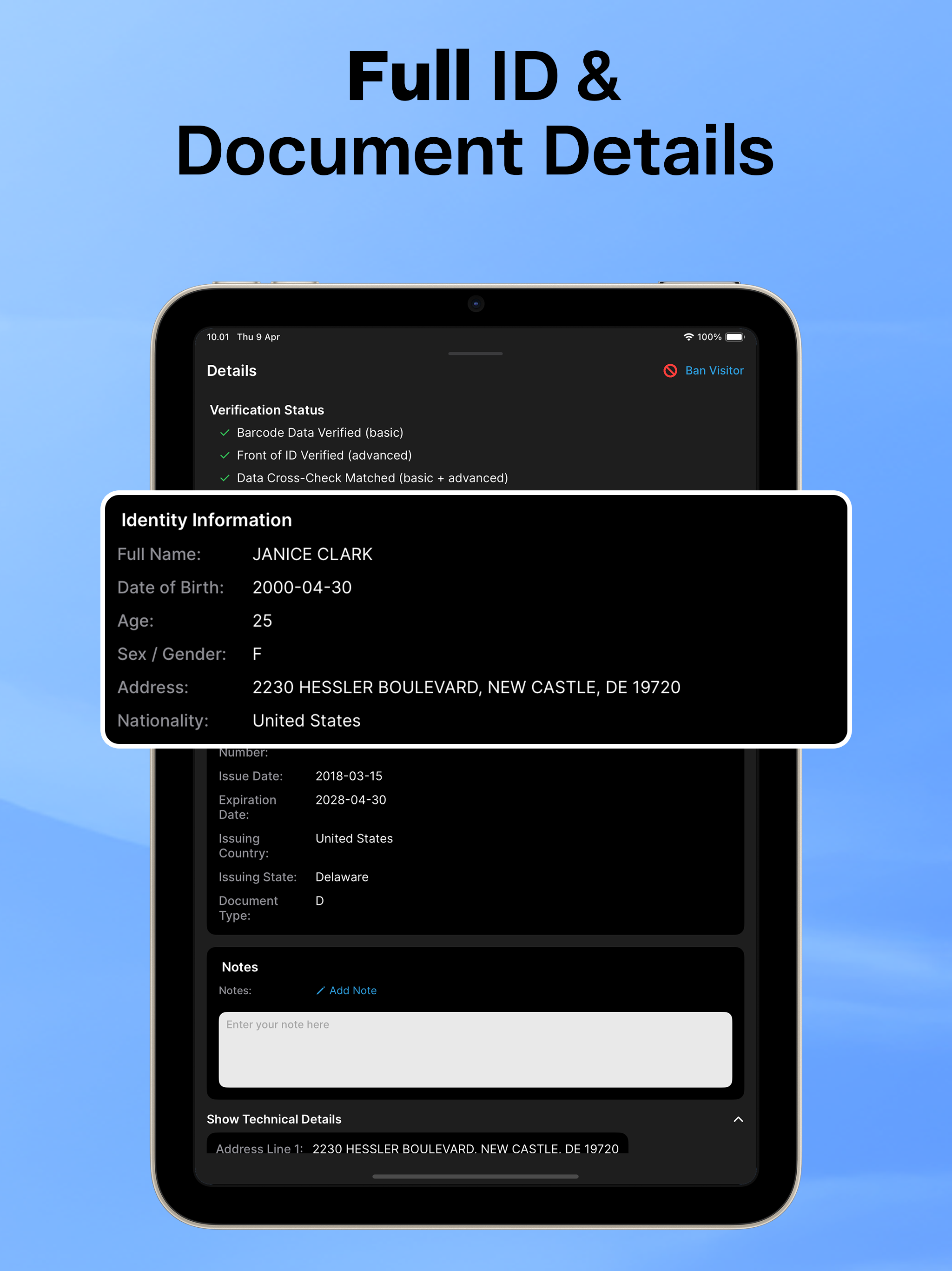 ID Scanner for Bar & Club