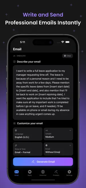 AI Email - Smart Email Writer screenshot 1