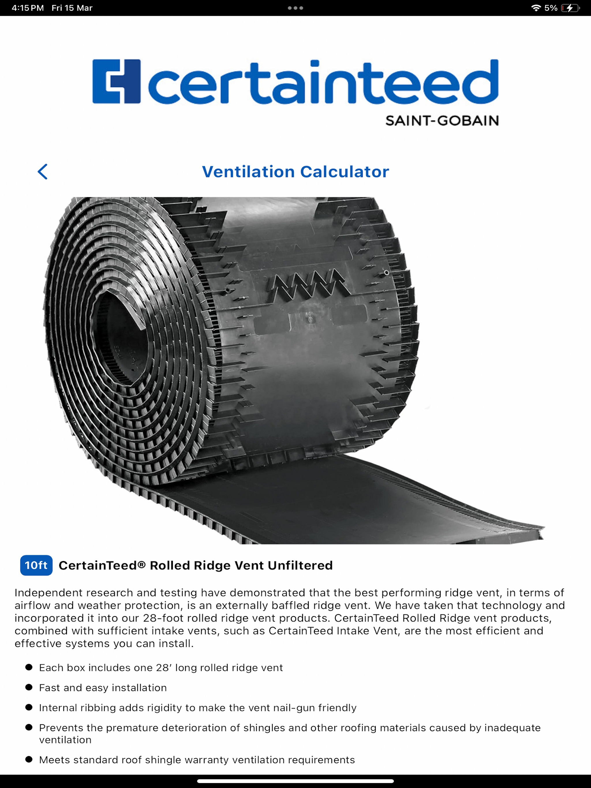 Roofing Ventilation Calculator