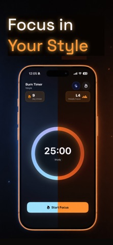 Burn Timer: Focus & Pomodoro Screenshot 5 of 5