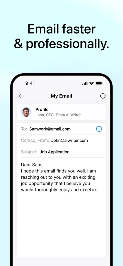 AI Writer: Email Letter Essay ekran görüntüsü 5 / 6