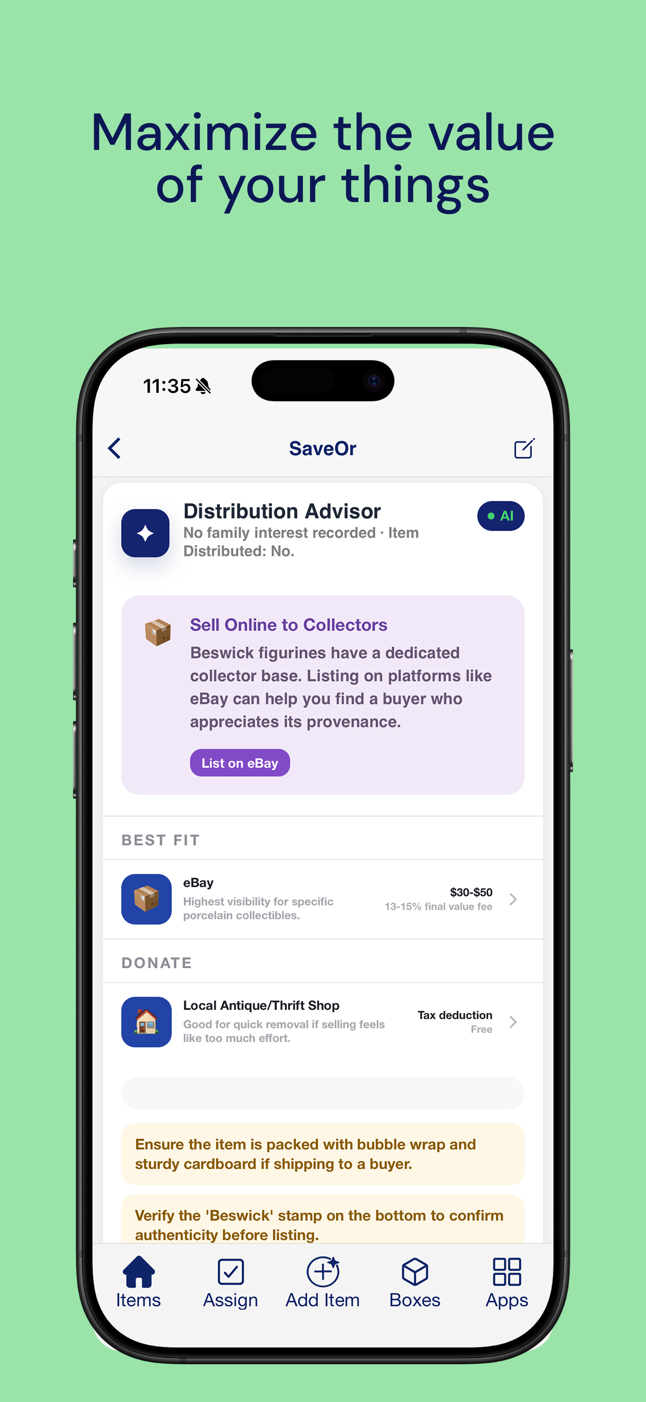 SaveOr: Home Inventory App