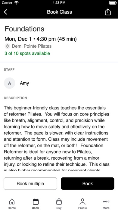 Demi Pointe Pilates iPhone screenshot 3 - Health & Fitness app