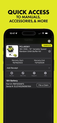 RYOBI iPhone screenshot