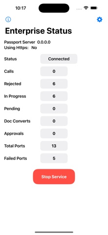 Enterprise Status Service screenshot