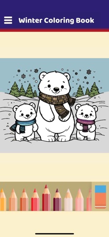 Winter Coloring Book iPhone screenshot
