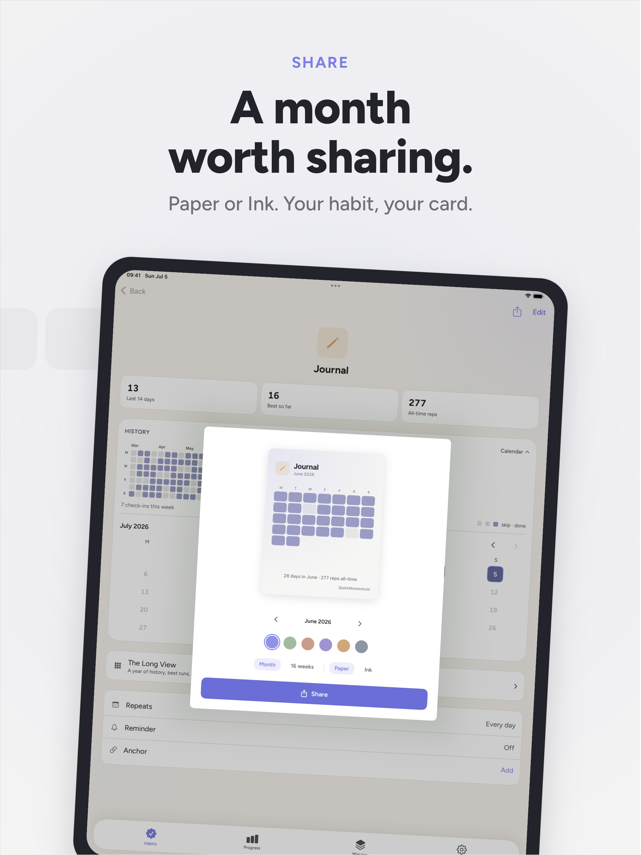Habit tracker - Quiet Momentum screenshot 14