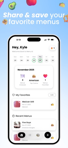 Menu AI - Restaurant Calories iPhone screenshot