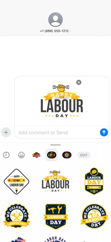 Labor Day - USA Stickers iPhone screenshot