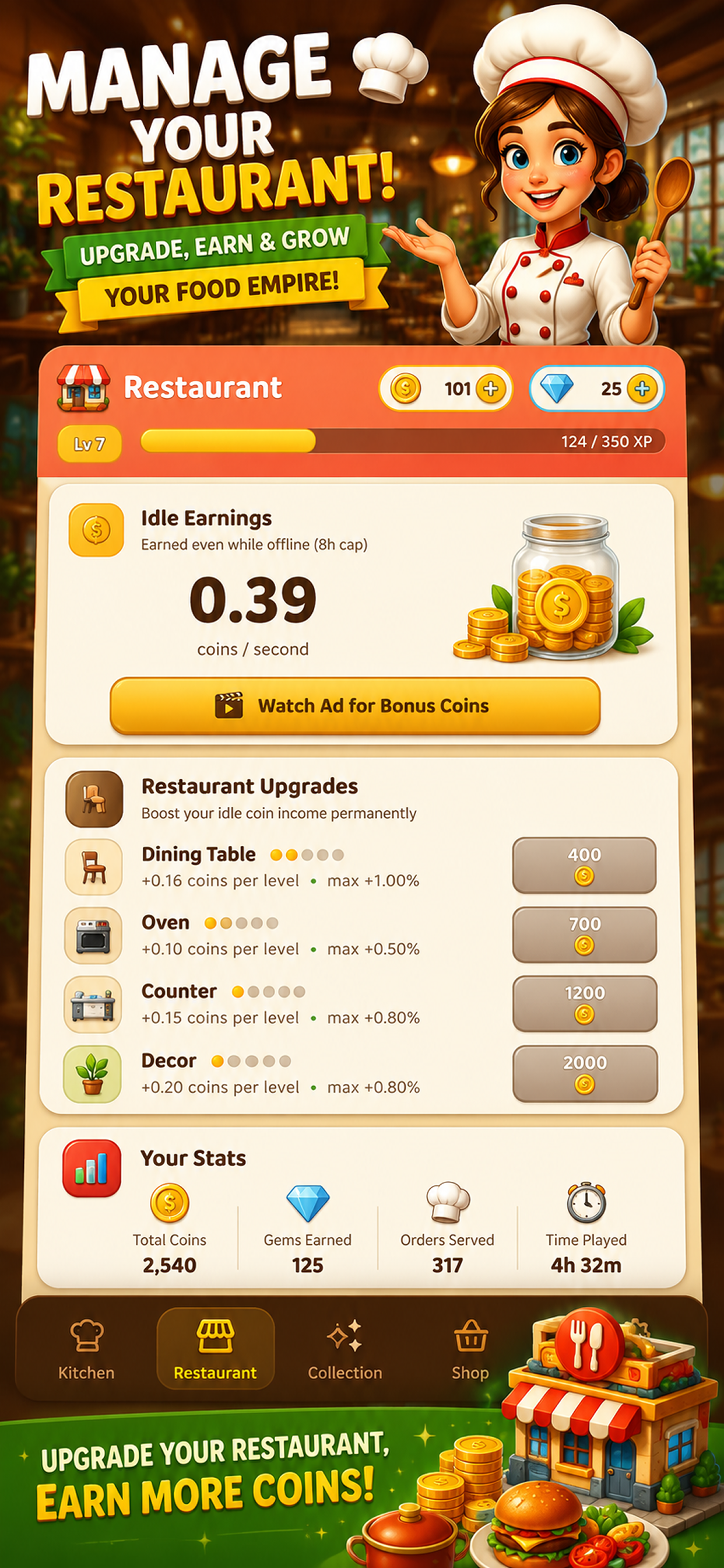 Merge Kitchen: Idle Restaurant screenshot 4