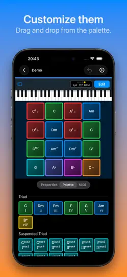Captura de pantalla de ChordPadX 2 en iPhone 4