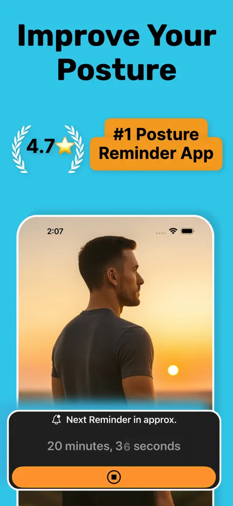 Posture Reminder: Stand Up - Health & Fitness App | MWM
