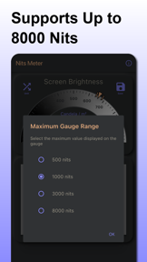 Screen Brightness Nits Meter screenshot
