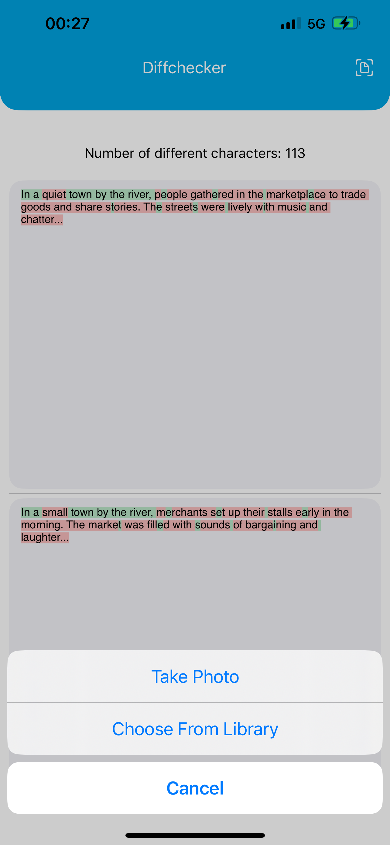Diffchecker screenshot 2