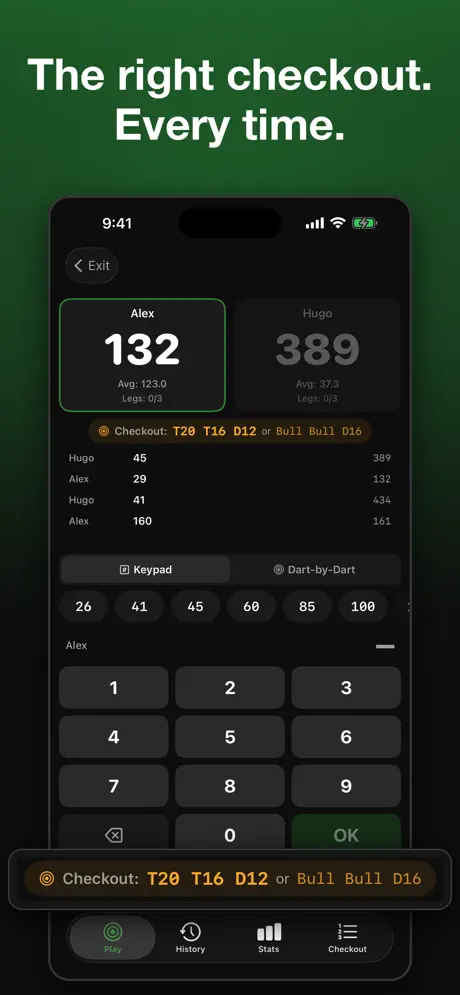 Darts Tracker - Score & Stats — captura de pantalla del iPhone 1