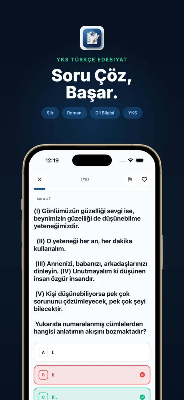 Screenshot #1 pour YKS TYT AYT Türkçe Edebiyat