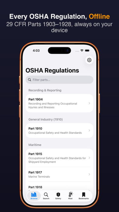 Screenshot #1 pour OSHA Reference