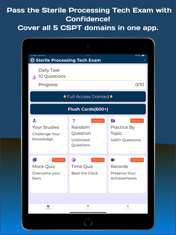 Sterile Processing Tech Exam iPad screenshot