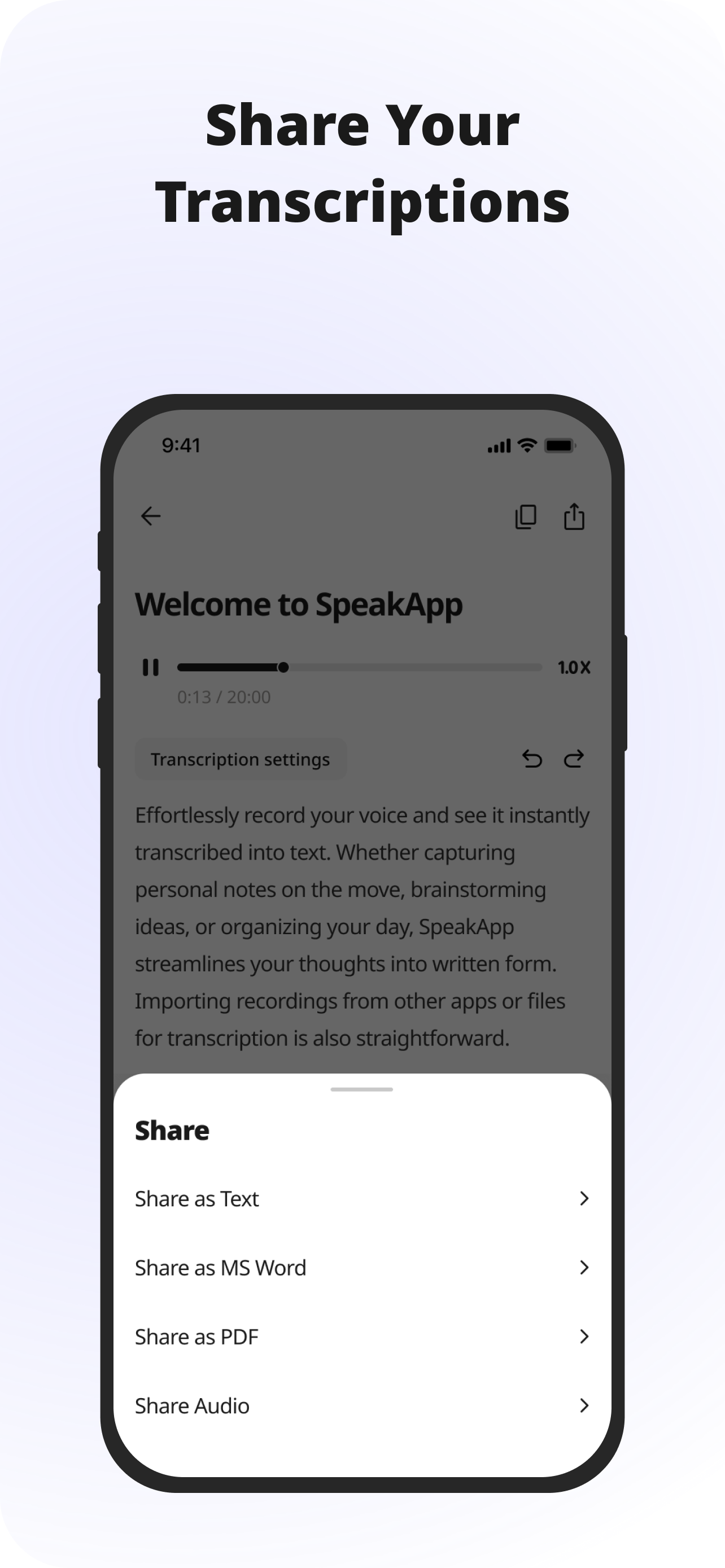 SpeakApp AI: Voice Notes