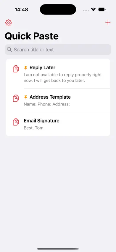 CopyEasy Text Snippets screenshot 1