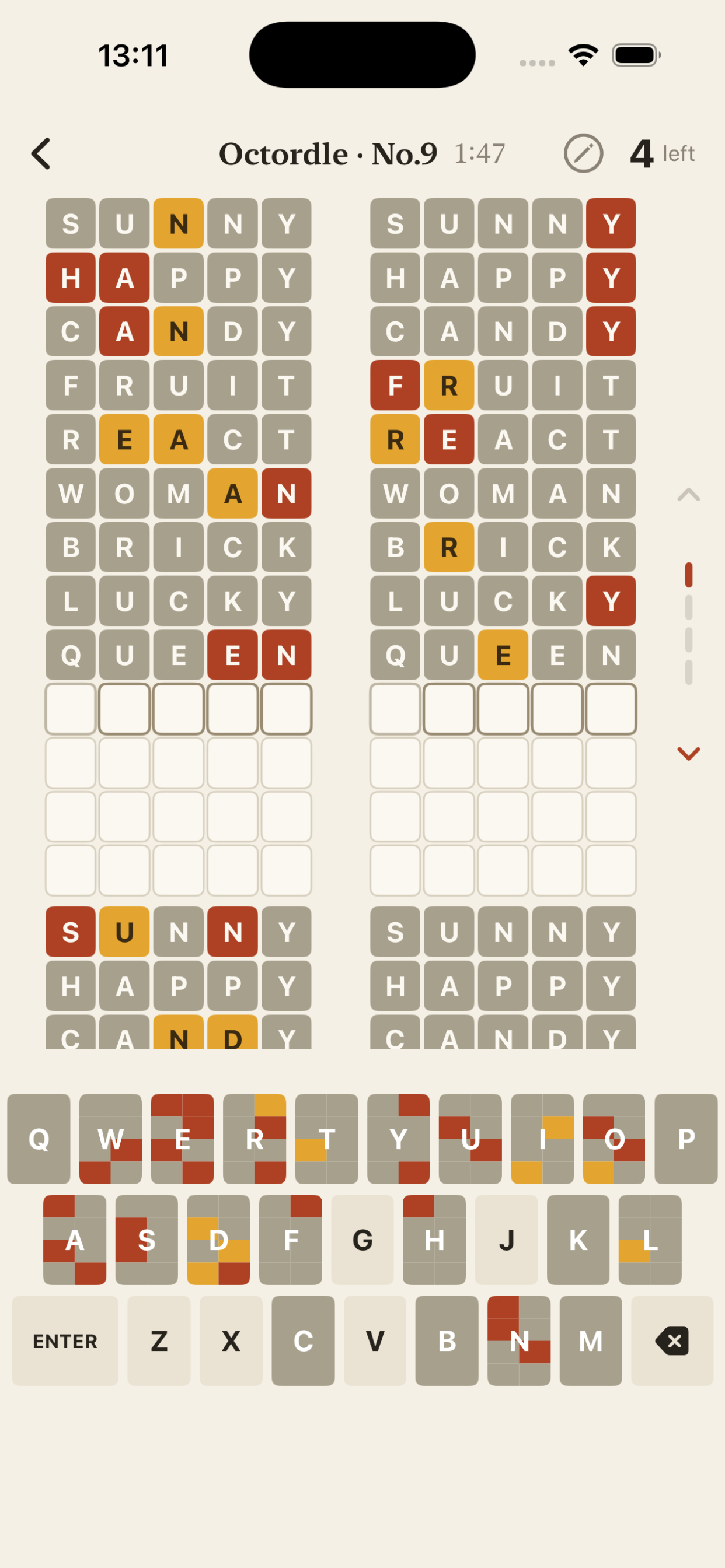 Octordle- Daily 8 Words Puzzle screenshot 5