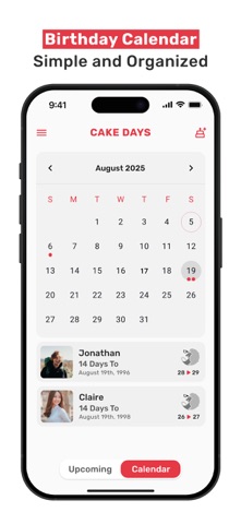 Cake Days Birthday Reminder iPhone screenshot