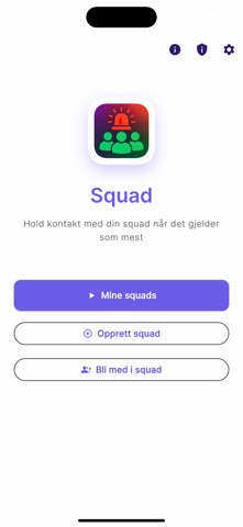 Squad - utelivs appen screenshot