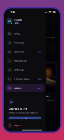 Singers AI iPhone screenshot