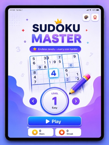 Sudoku Master: Brain Puzzle iPad screenshot