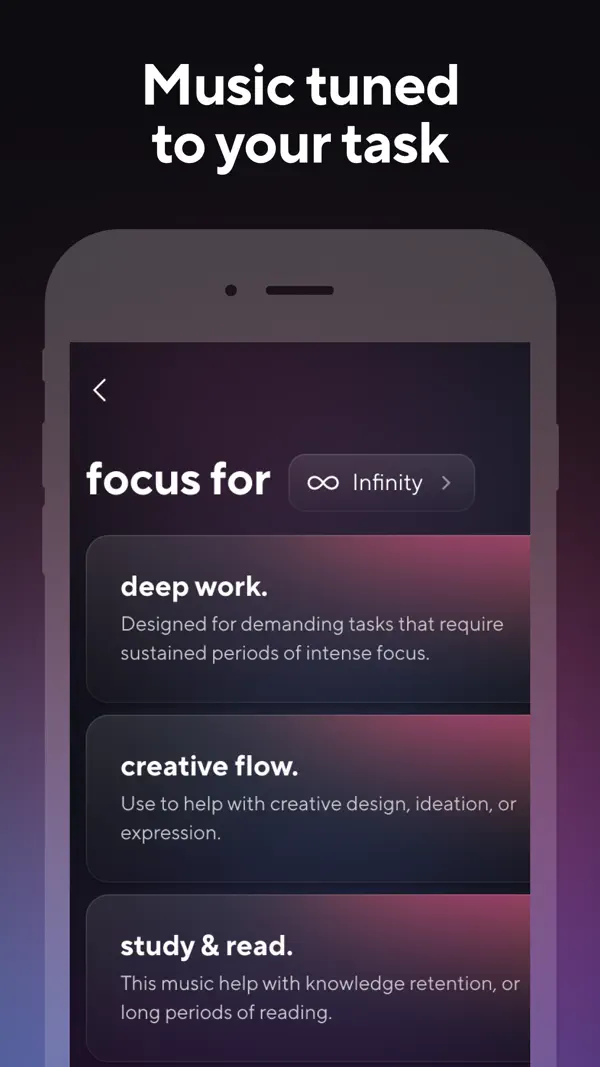 Brain.fm - zur Konzentration iPhone App Screenshot 3 – Produktivität