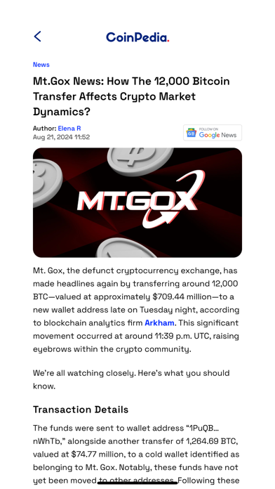 Coinpedia Screenshot