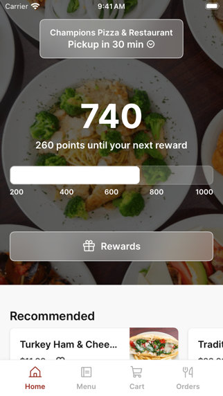 Champions Pizza & Restaurant iPhone screenshot 1 - Food & Drink app