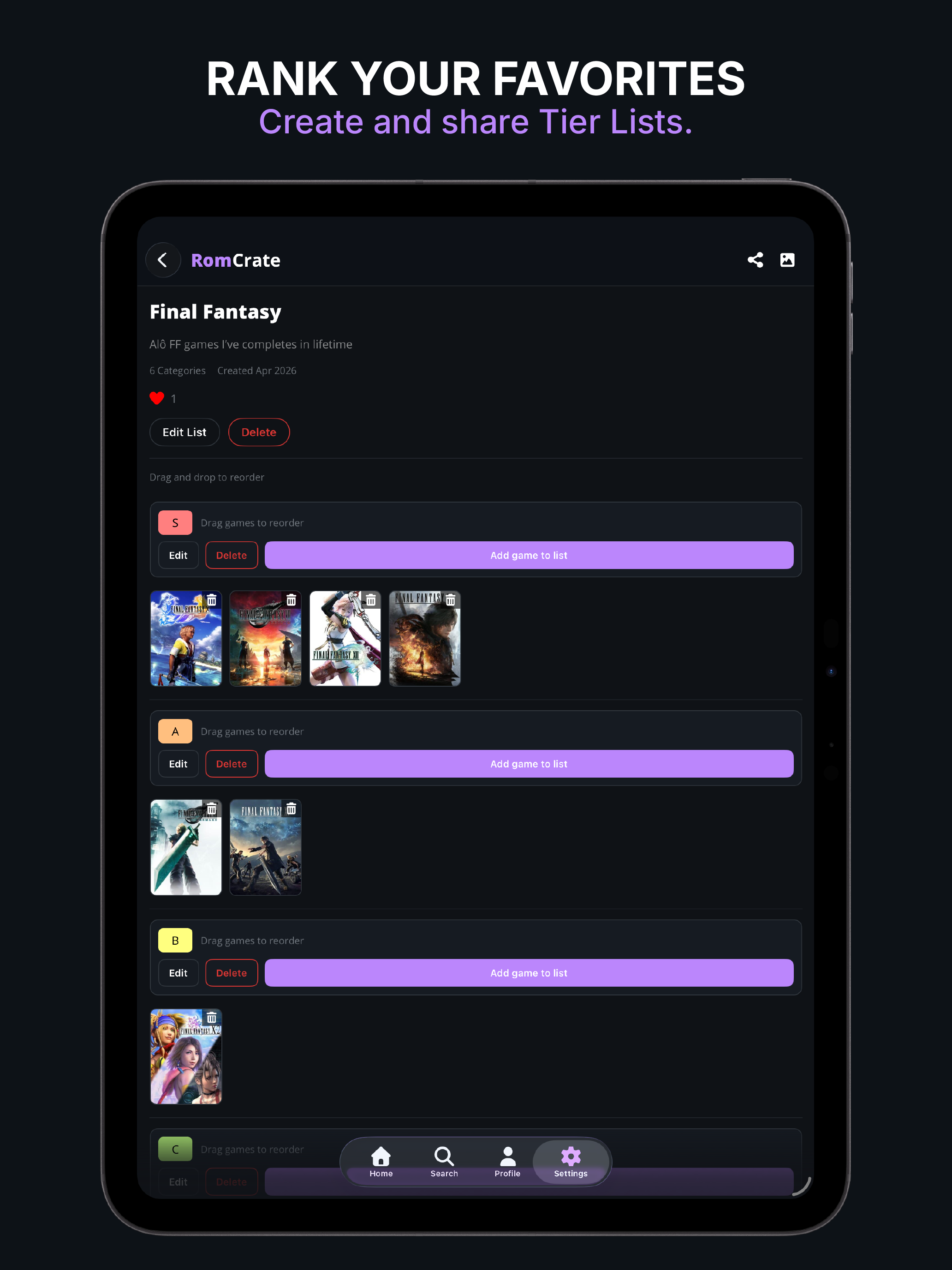 RomCrate - Video Games Tracker