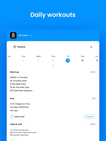 Jim's Gym iPad screenshot