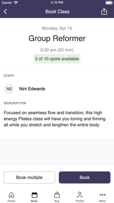 Reform Pilates Lexington Screenshot
