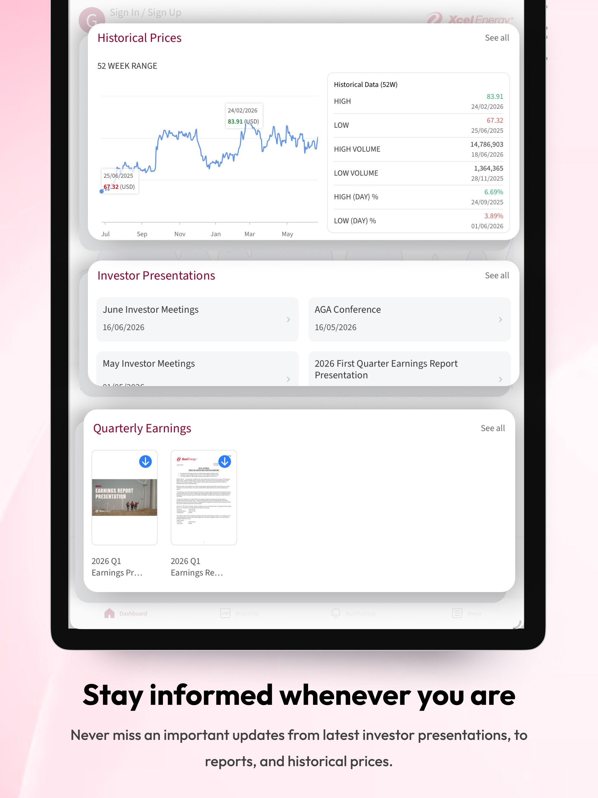 Xcel Energy Investor Relations screenshot 8
