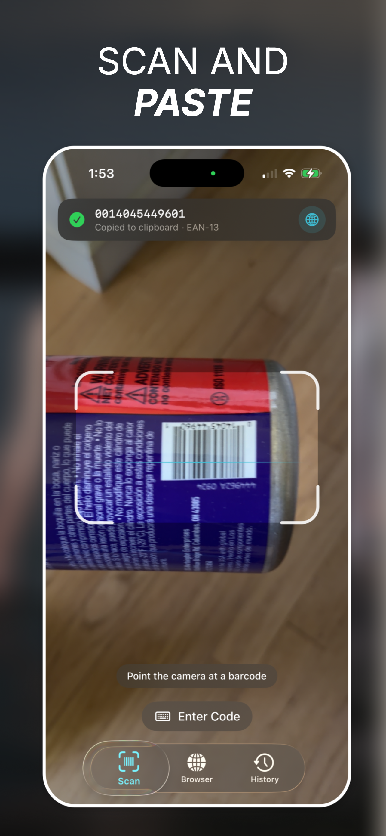 Barcode Copy: Scan Barcodes