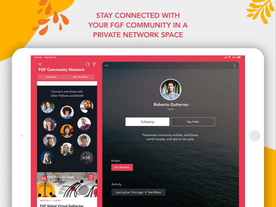 FGF Community Network iPad screenshot 1 - Business app