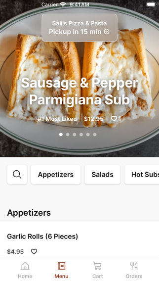 Sali's Pizza & Pasta iPhone screenshot 2 - Food & Drink app