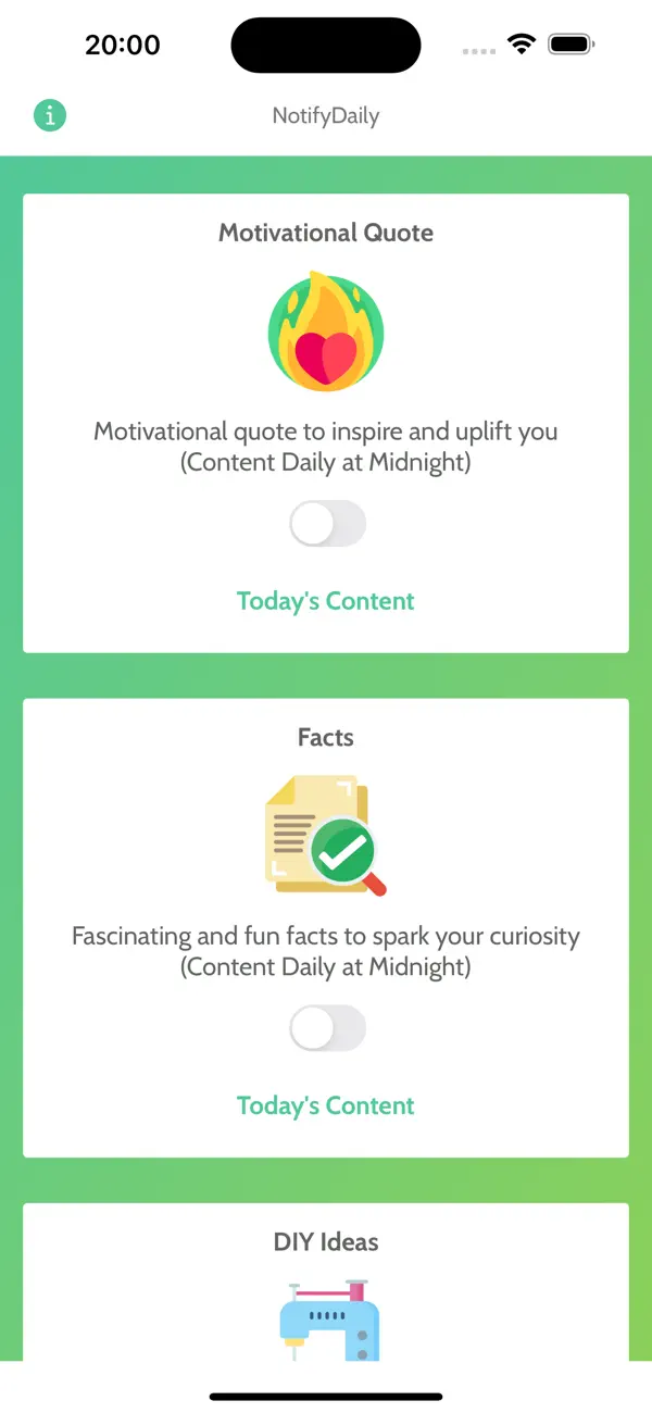 Screenshot #1 pour Daily - Quotes, Facts, Tips
