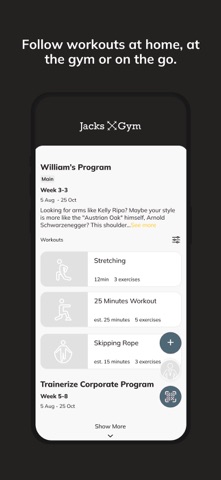 Jacks Gym iPhone screenshot