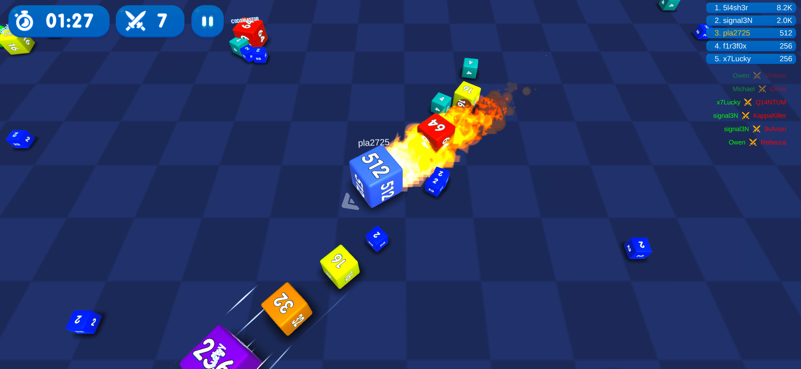 Cube Snake Merge Numbers