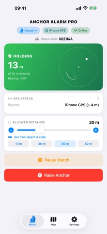 Anchor Alarm Pro iPhone screenshot