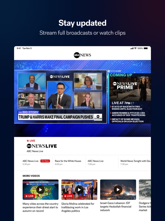 ABC News: Live Breaking News iPad screenshot 5 - News app