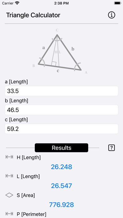 Triangle Calculator Plus Screenshot