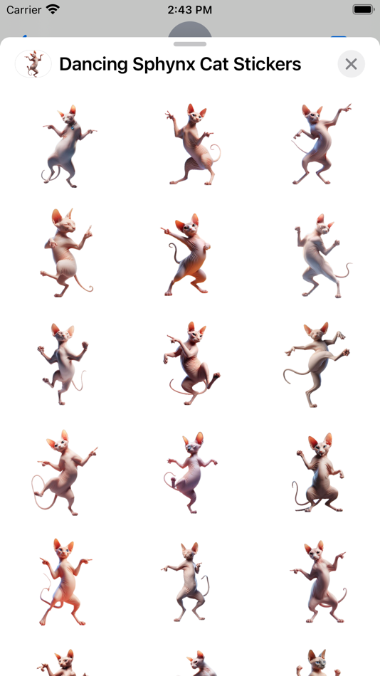 #2. Dancing Sphynx Cat Stickers (iOS) 由: Paul Scott
