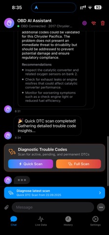 OBDChat - AI car scanner iPhone screenshot