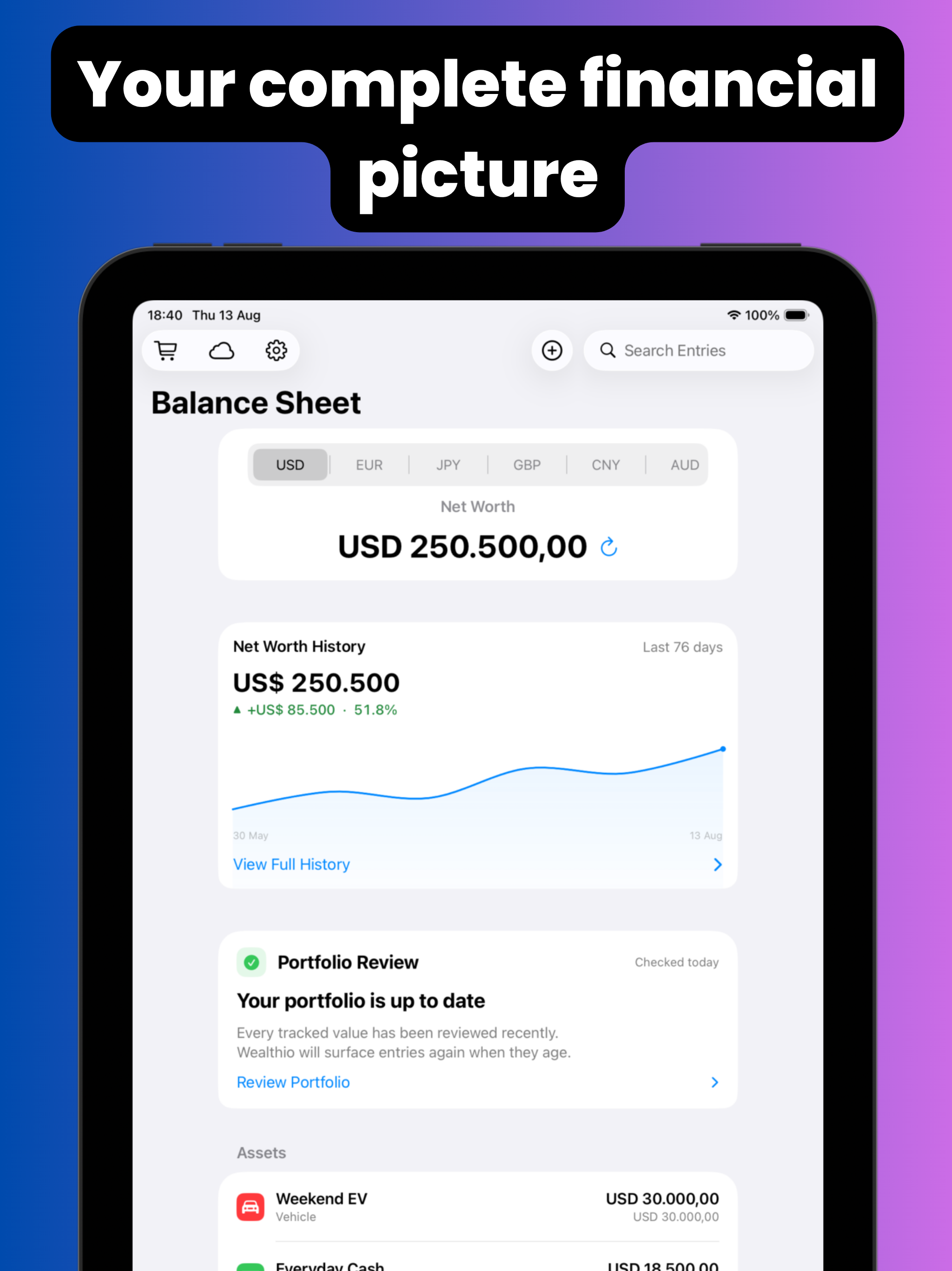 Wealthio: Net Worth Tracker screenshot 9